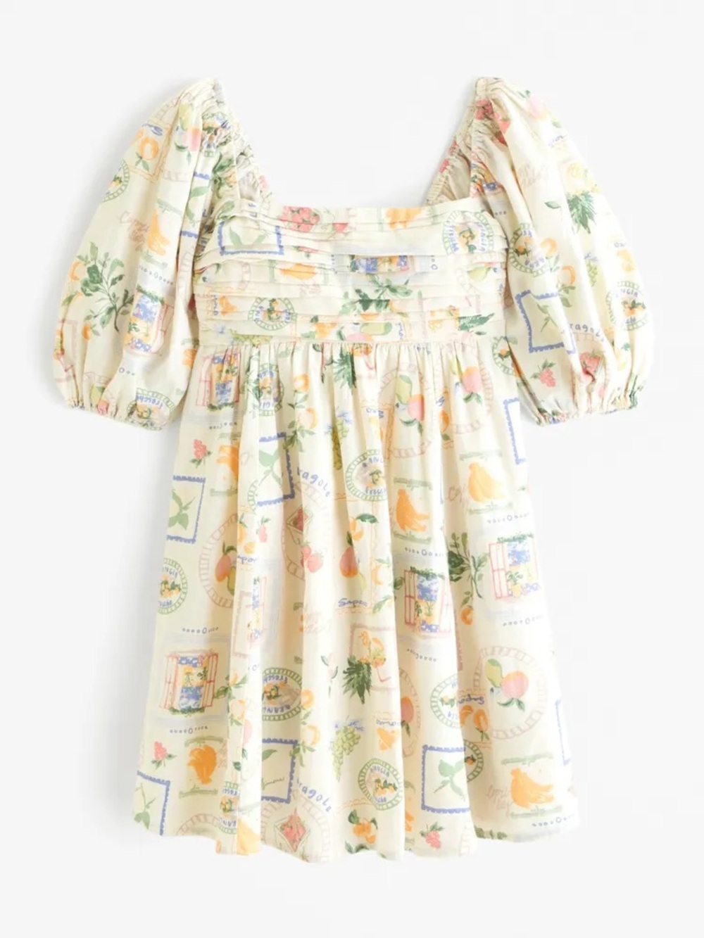 Abercrombie & Fitch Emerson Linen-Blend Puff Sleeve Mini Dress